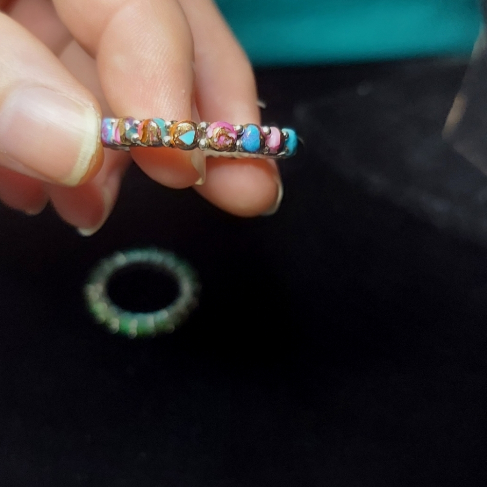 Sterling Silver Stackable Stone Eternity Bands Si… - image 8